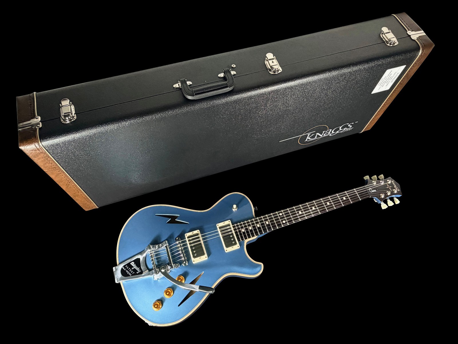 2026 KNAGGS CHENA LB HOLLOWBODY w BIGSBY & LIGHTNING BOLT F-HOLES ~ PELHAM BLUE