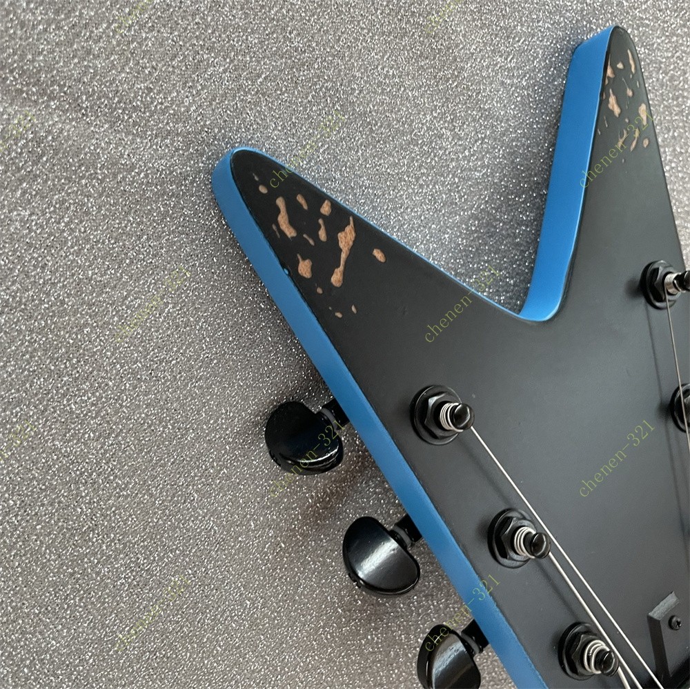 Pointed Headstock Solid Electric Guitar Adge Lightning Bolt Graphic From Hell