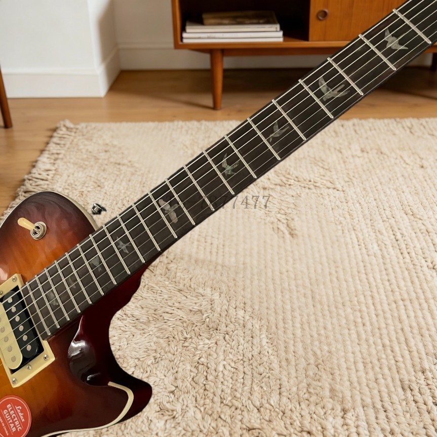 Tobacco Burst Flamed Maple Top Electric Guitar 2H Pickups Bird Inlay Tremolo