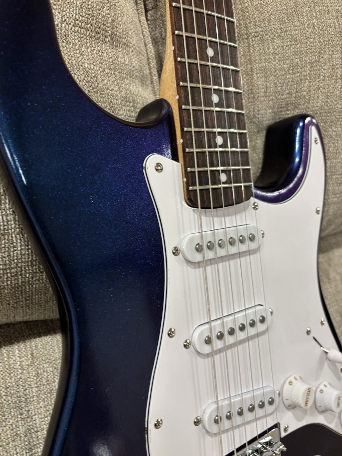 Custom Hardtail Stratocaster – Blue to Purple Nebula