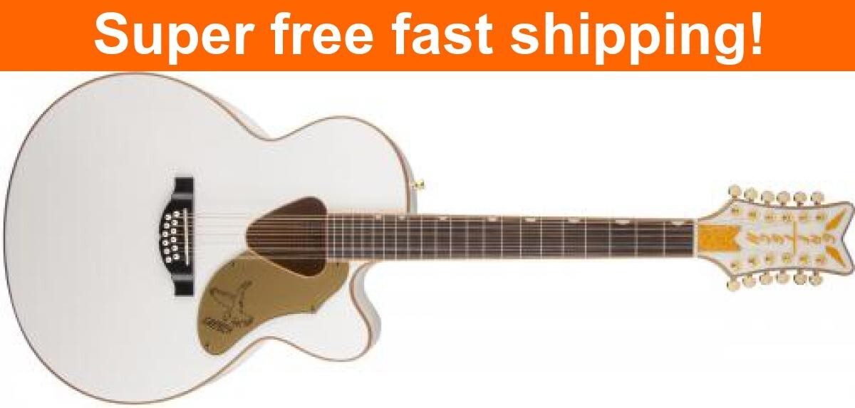 Gretsch G5022CWFE-12 Rancher Falcon Jumbo – White -NEW