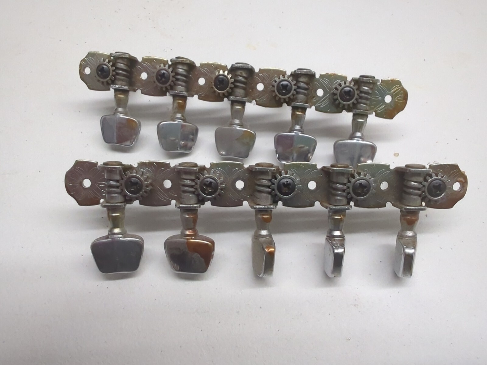 VINTAGE GUITAR TUNERS L/R / Five IN LINE TUNING MACHINE KEY / 10 String