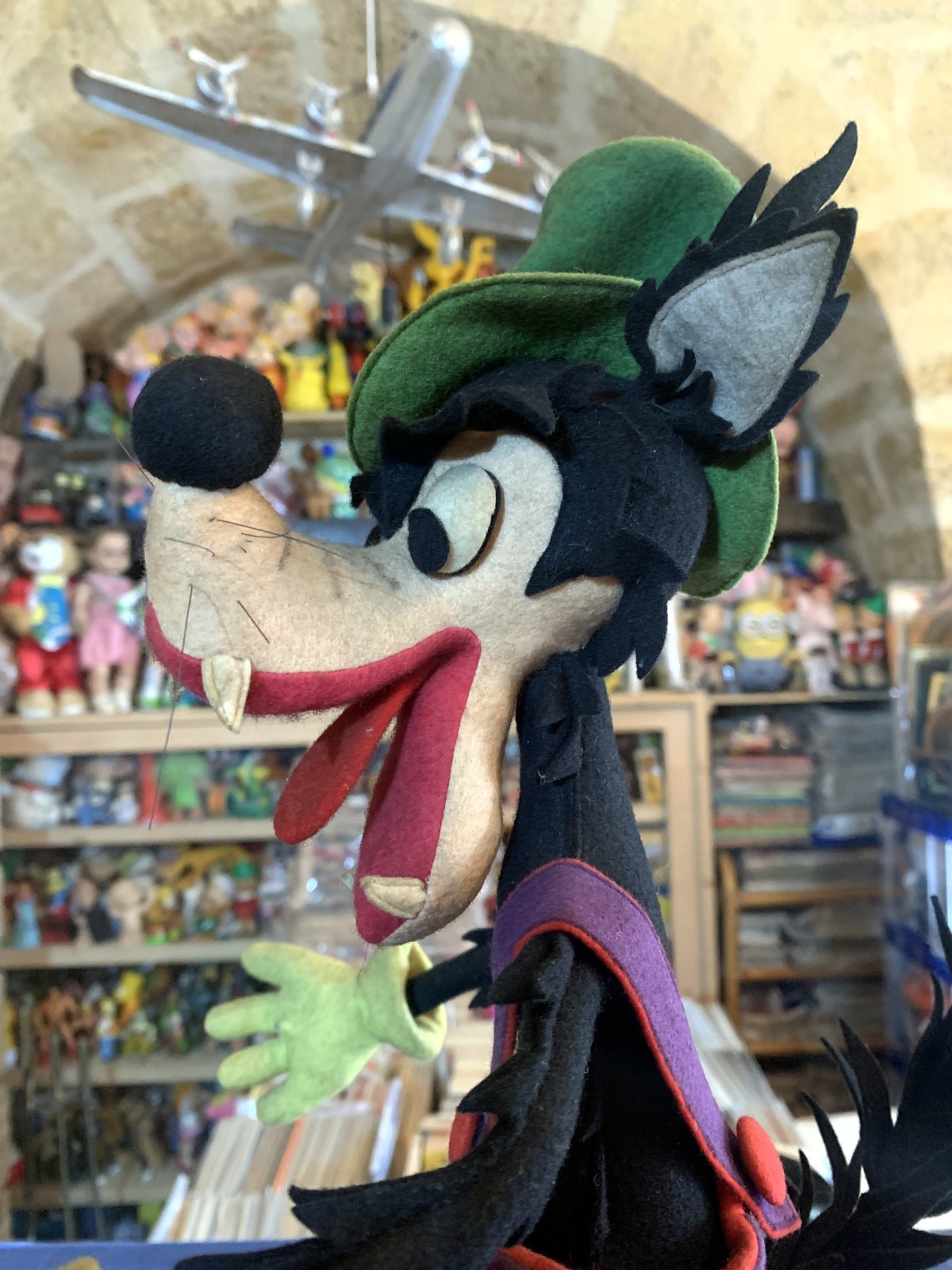 VINTAGE LARGE TOY DOLL BIG BAD WOLF DISNEY PANNOLENCI LENCI FELT LARS CRESBA 50s