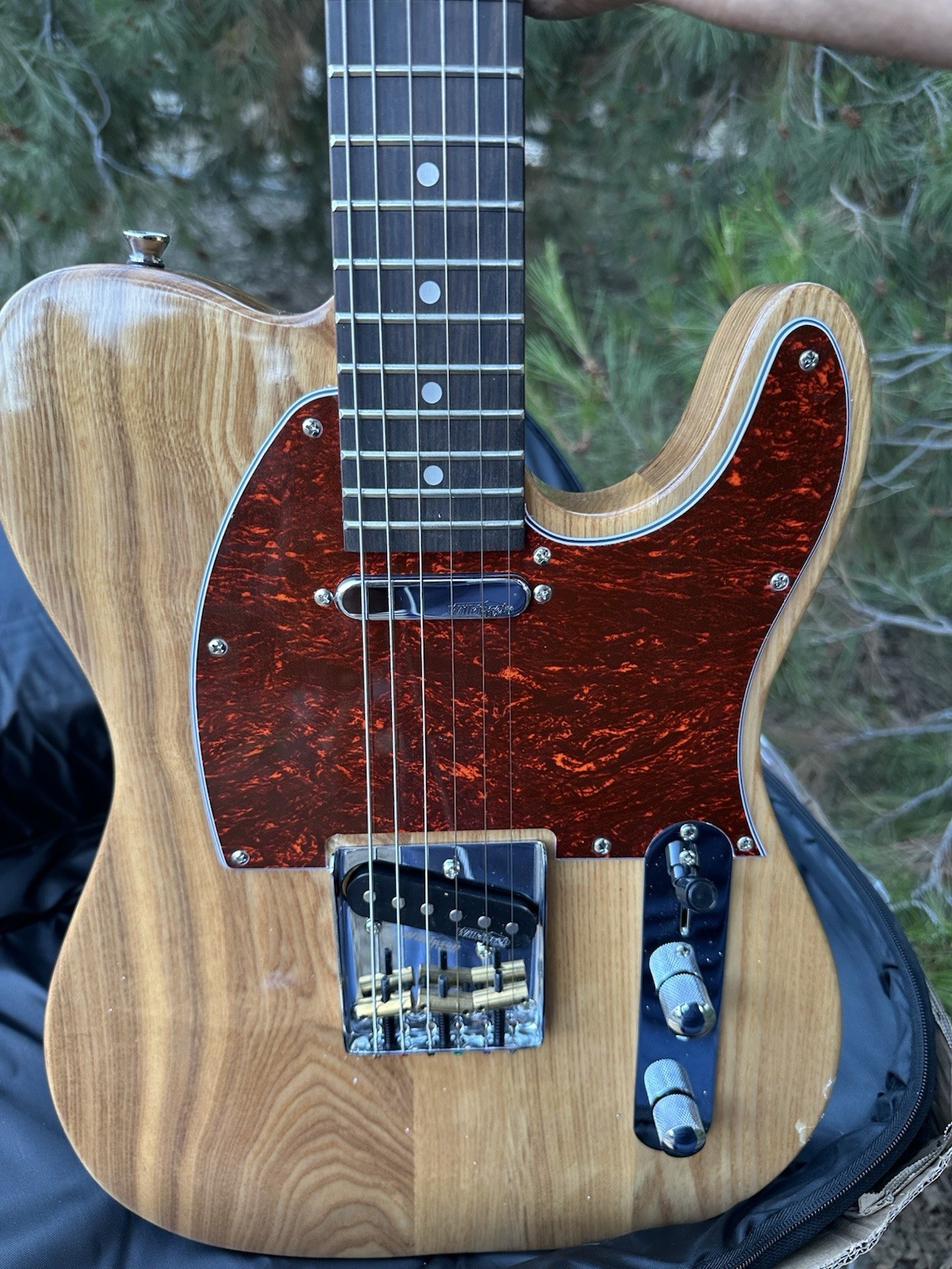 Electric Guitar Retro DLX Plus Solid Ash Natural, W Gig Bag Tele Indio Monoprice