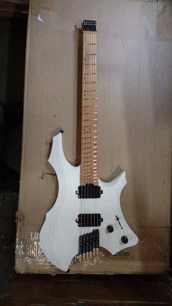 Used Headless 7-String Electric Guitar, White, on Sale, Free Shipping