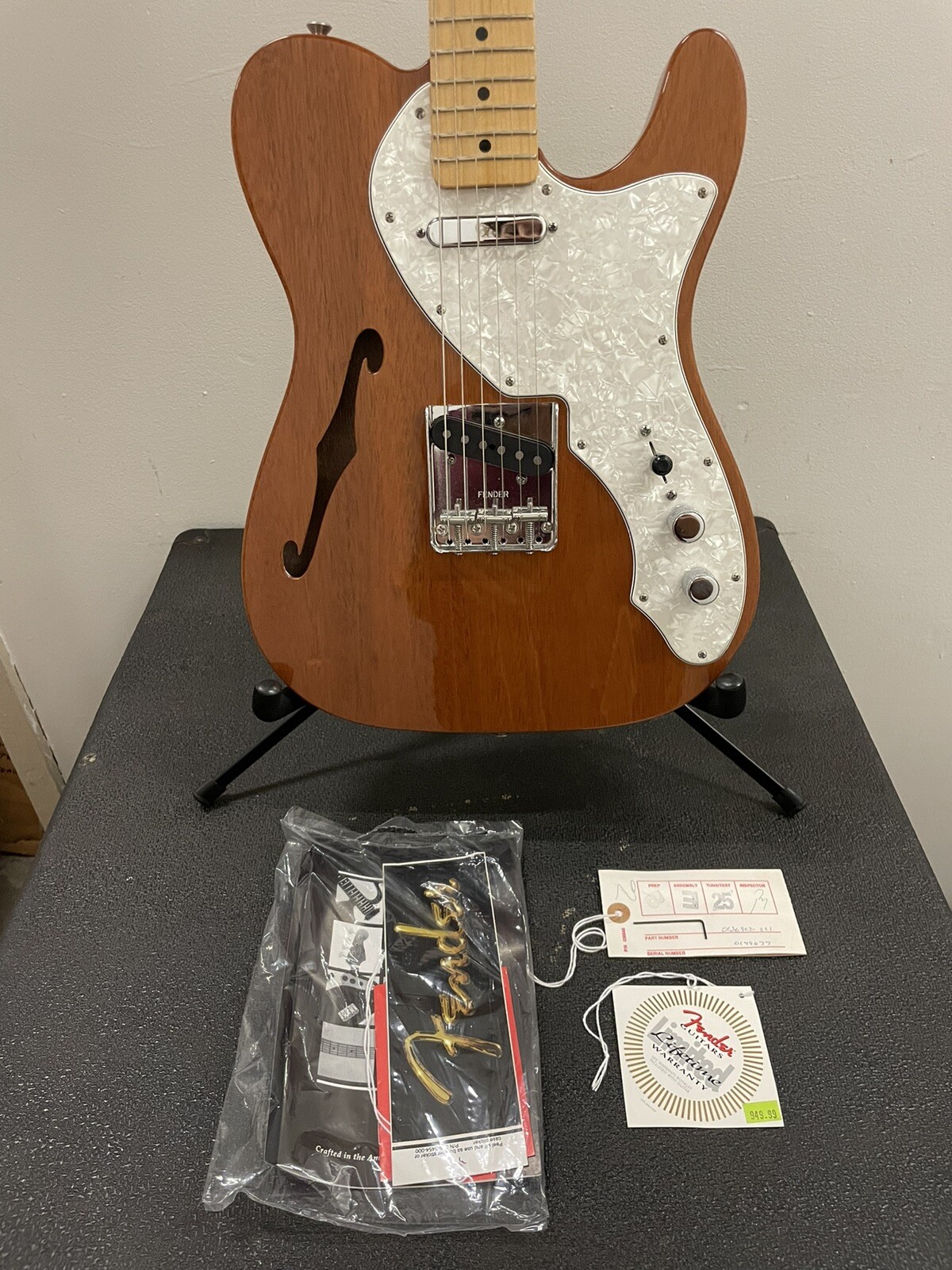 2000 Fender Mexico Telecaster Thinline 1969 Re-Issue Natural Mahogany Guitar