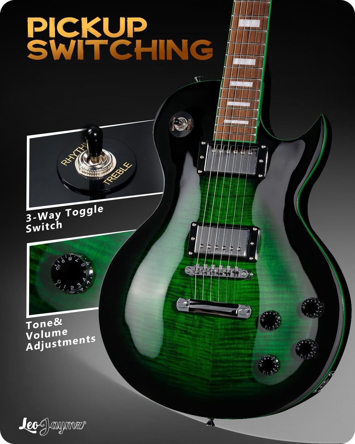 Leo Jaymz Full Size Single Cut Electric Guitar -Mahogany body，Mahogany neck o…