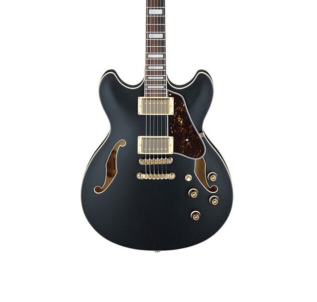 Ibanez AS73G Black Flat Semi Hollow Double Cutaway Classic Elite HH Electric