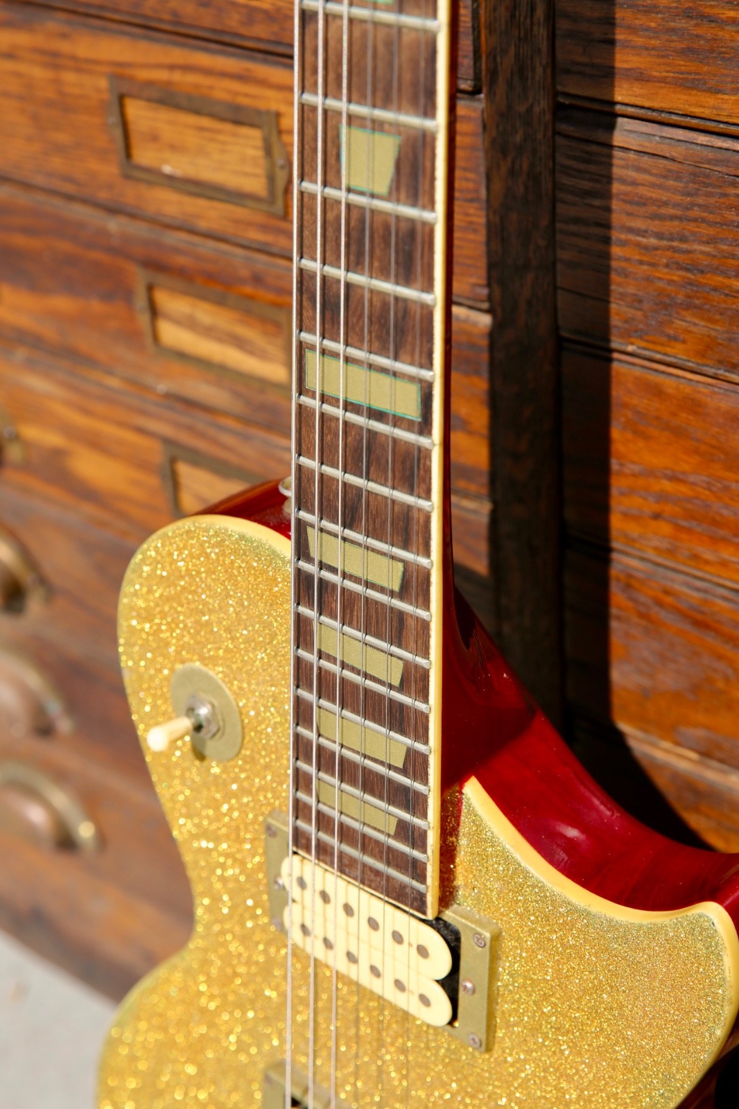 Vintage Electric Guitar gold metal flake sparkle custom Japan 6 String 60s 70s