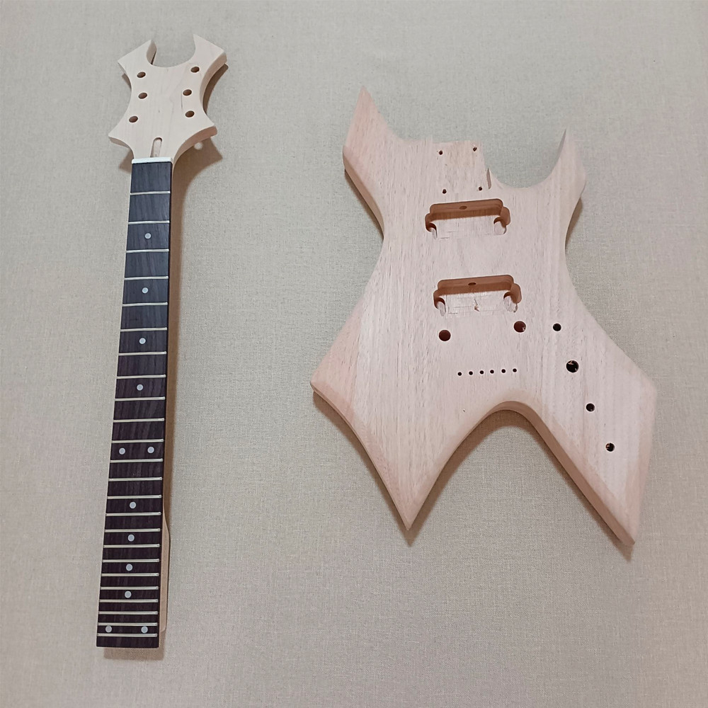 DIY Warlock Prophecy Electric Guitar Unfinished Kit Genuine Rosewood Fretboard