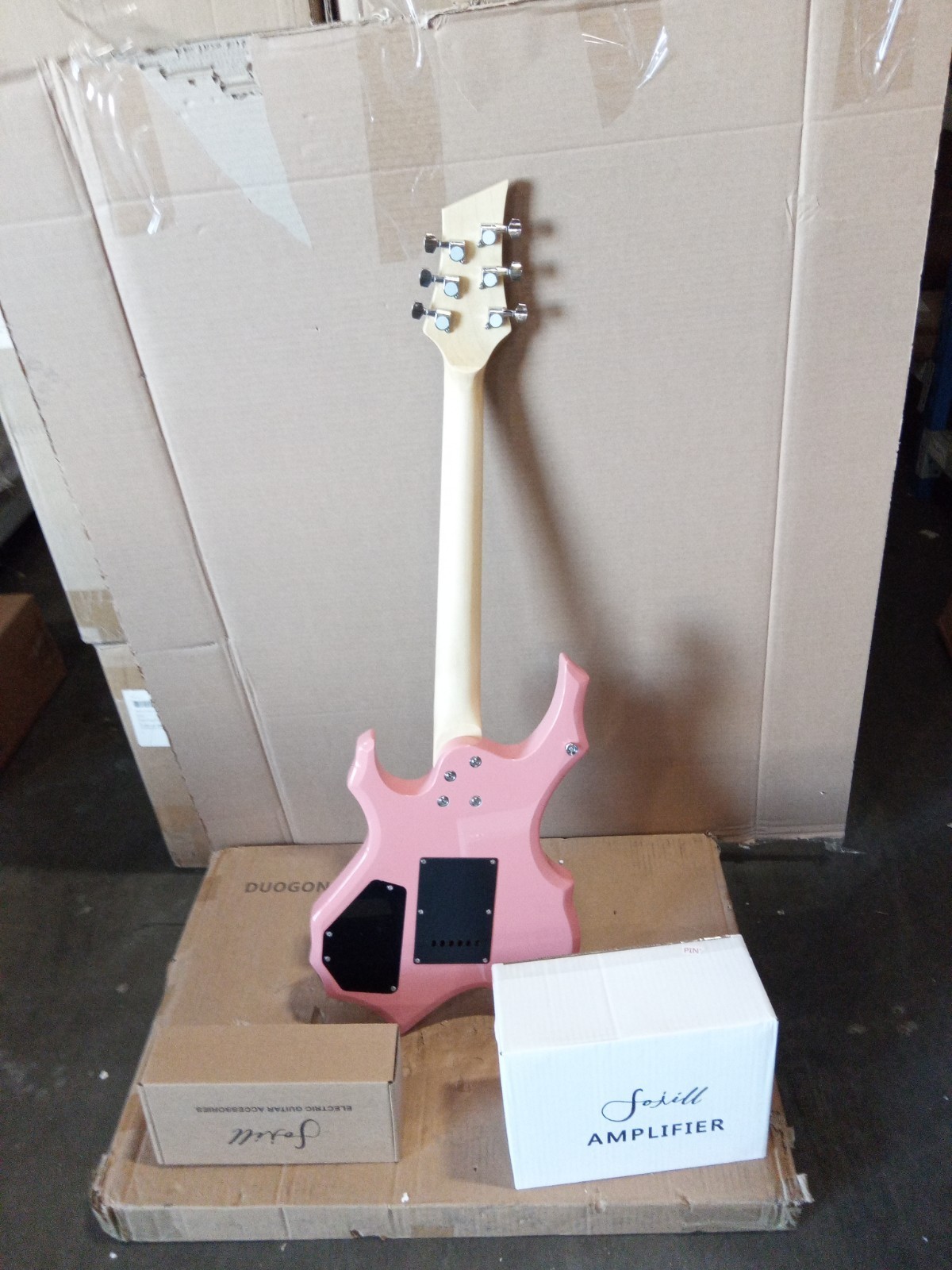 Open Box Pink Flame Electric Guitar Starter Kit with Amplifier