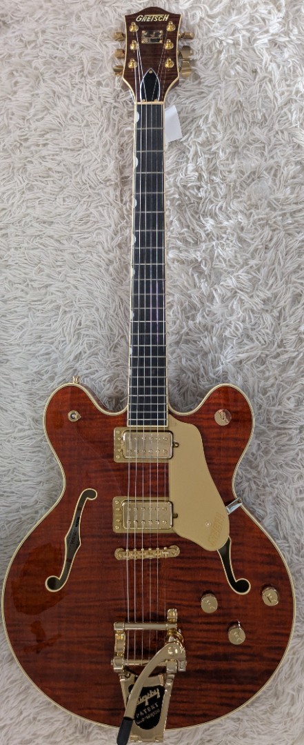 Gretsch Broadkaster LX Figured Center Block Electric Guitar w/Case Bourbon Stain
