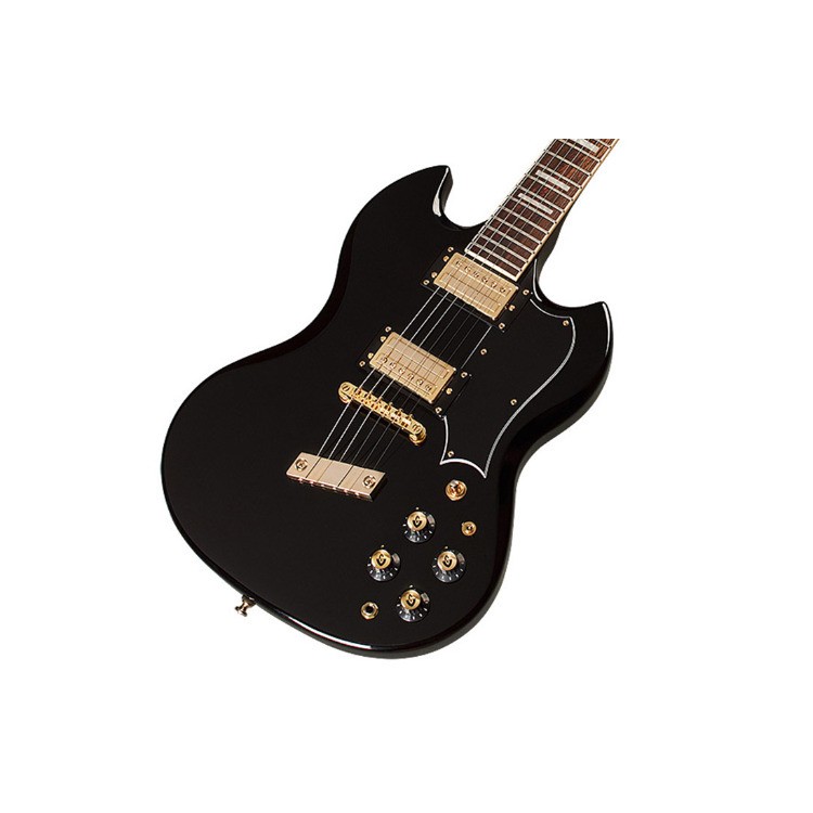Guild Polara Kim Thayil Electric Guitar with HB-1 Pickup & Gold Hardware (Black)