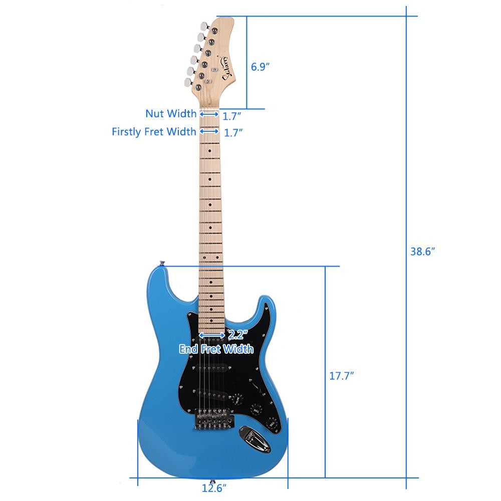 New Sky Blue Electric Guitar+Amp+ Bag/Case+ Strap+ Connecting Wire+Spanner Tool