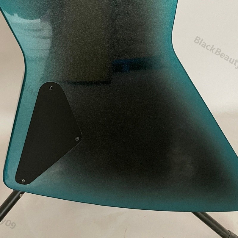 Electric Guitar Teal Burst Sparkle Stainless Rounded Fret Edge HH Pickup Fast