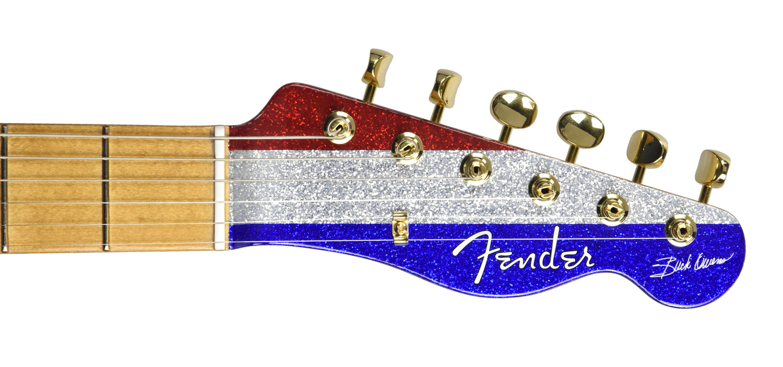 Fender Buck Owens Telecaster in Red, Silver and Blue Sparkle