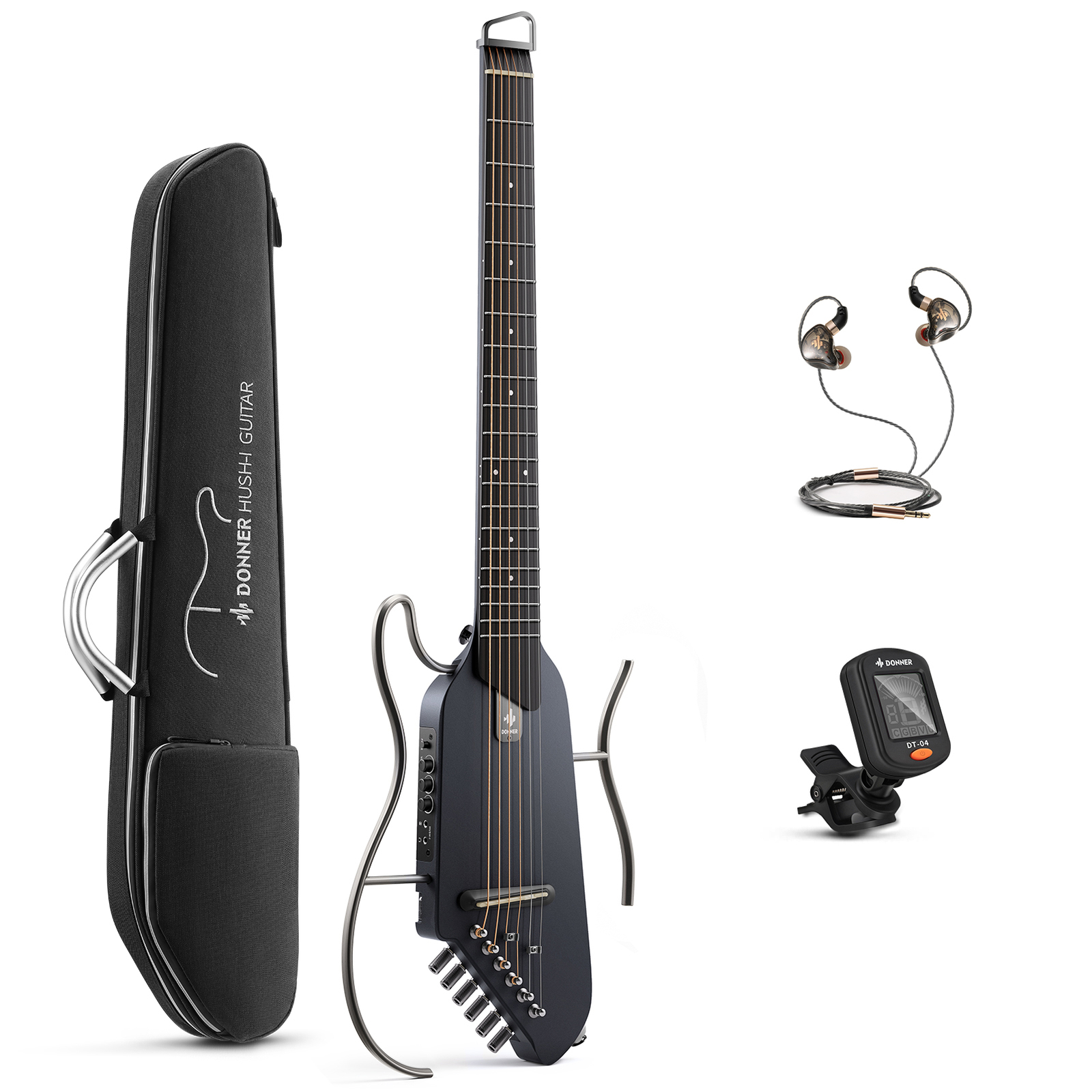 Donner HUSH-I Travel Acoustic Electric Guitar Headless Silent Pratice Perform/