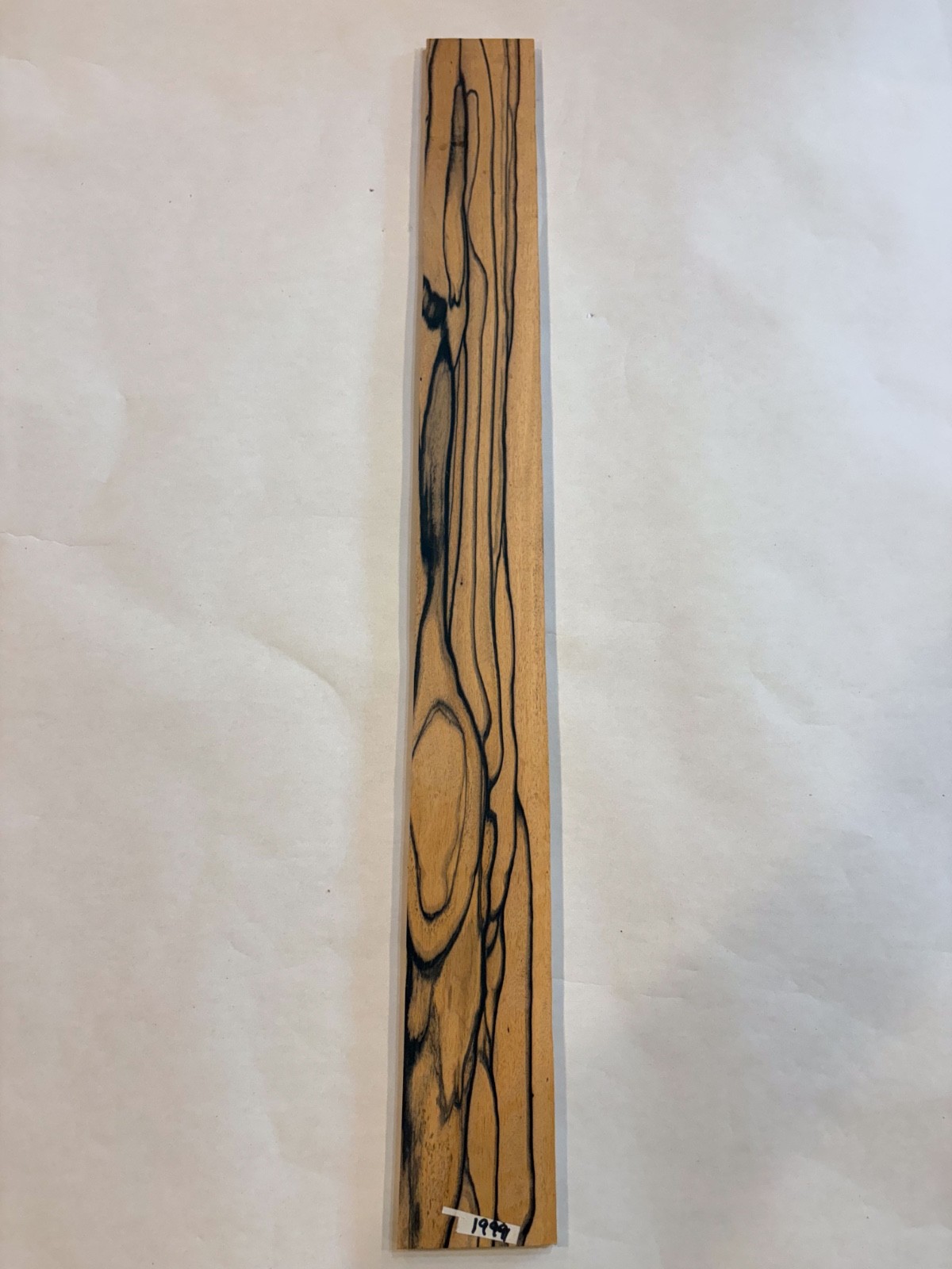 GUITAR FRETBOARD, PALEMOON, BLACK AND WHITE EBONY 24.25X2 1/2X.28 #1999