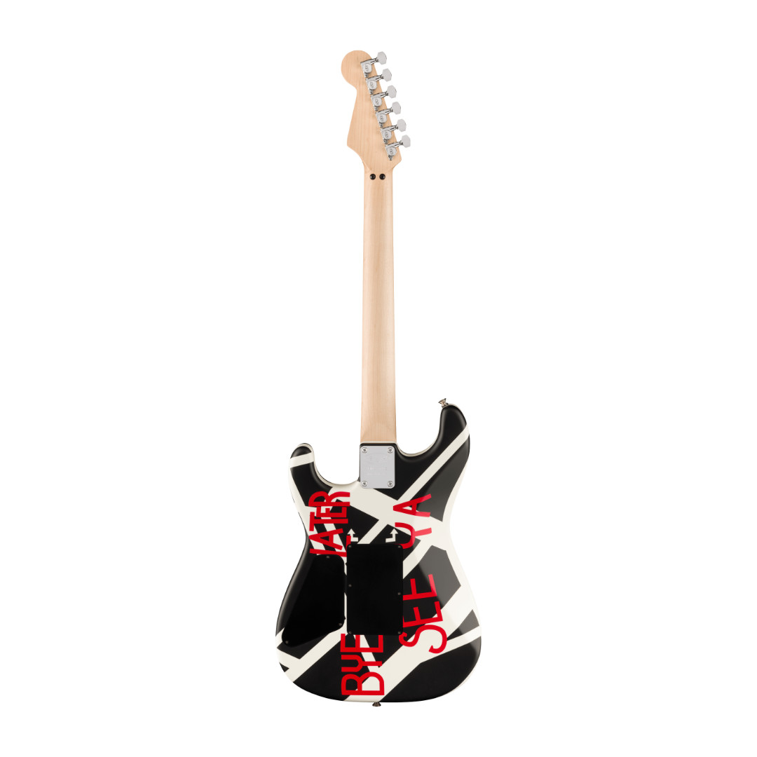 EVH Striped Series Circles, Maple Fingerboard W/Gig Bag – White and Black