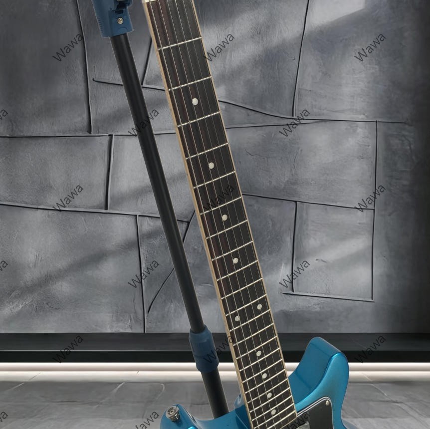 Blue Black Burst Double Cut Electric Guitar Dual P90 Pickups Chrome Hardware