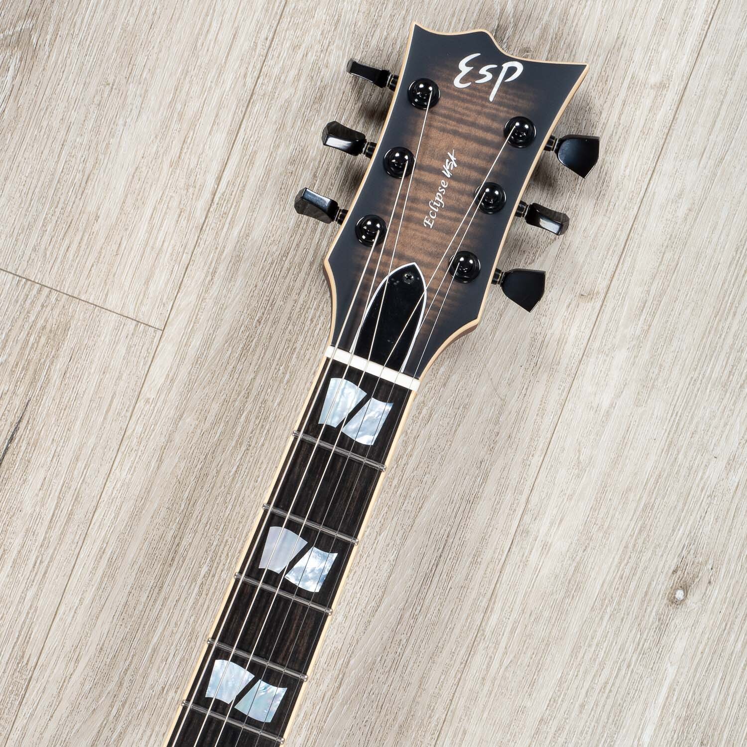 ESP USA Eclipse Guitar, Flame Maple Top, EMG 57 / 66, See Thru Black Sunburst