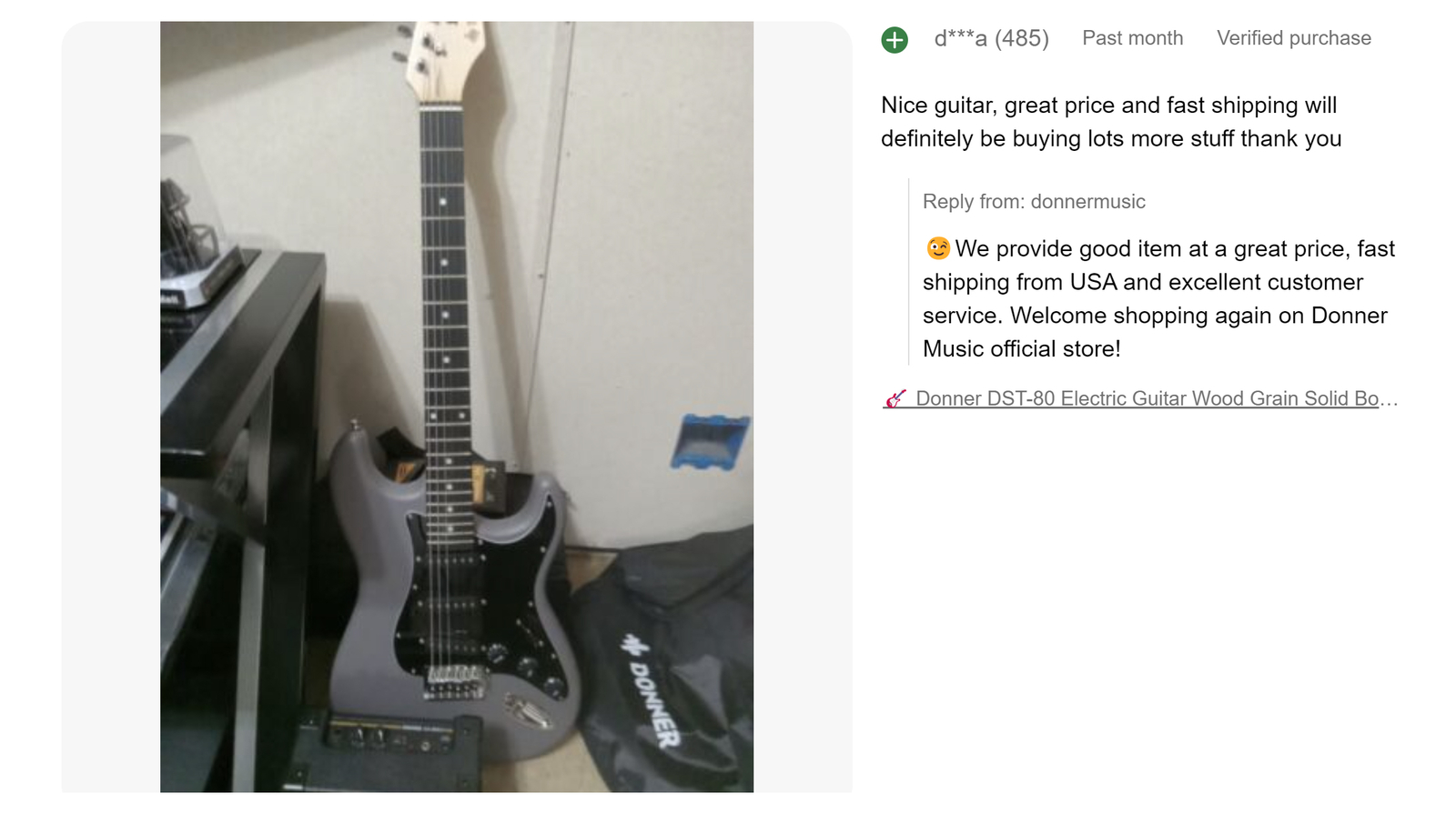 Donner DST-80 Electric Guitar Wood Grain Design With Bag Amplifier HSS Pickup