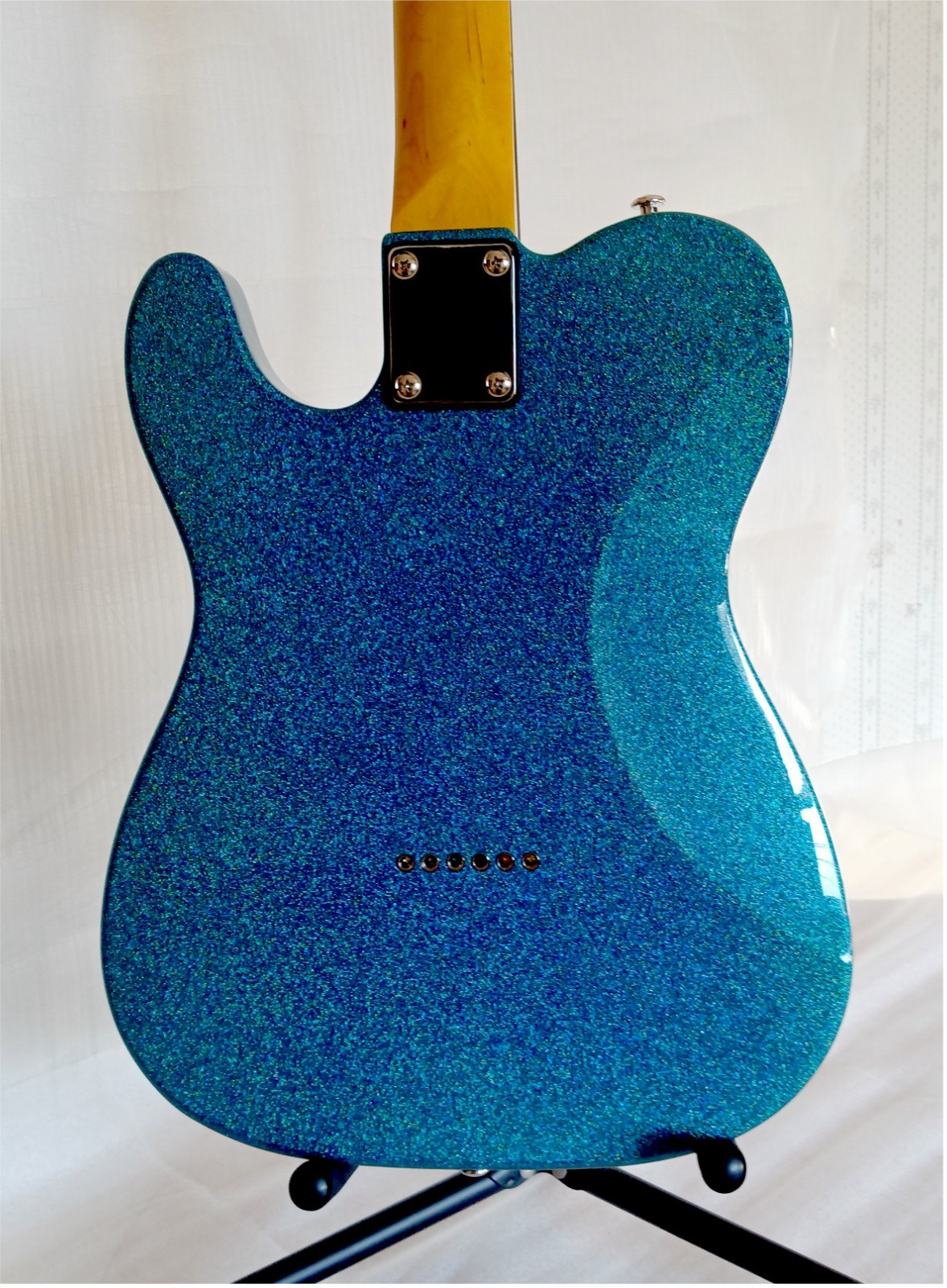 Leo Jaymz Elite Series “Popcaster” Electric Guitar – Sparkle Cyan Blue