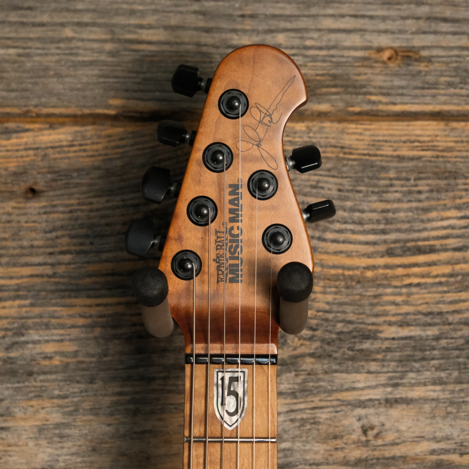 Ernie Ball Music Man JP15 Electric Guitar – Red Tide Quilt