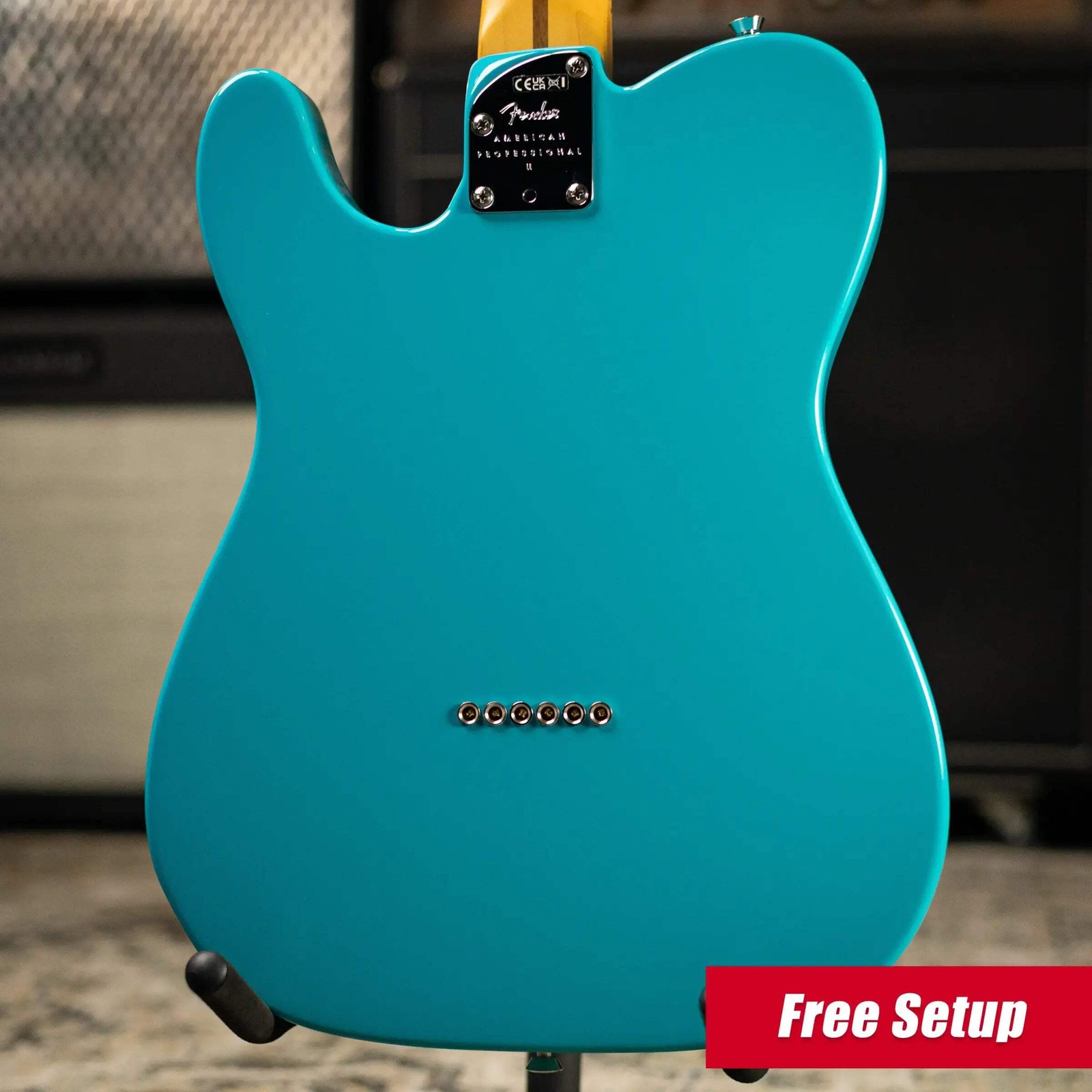 Fender American Professional II Telecaster Electric Guitar – Miami Blue with Har