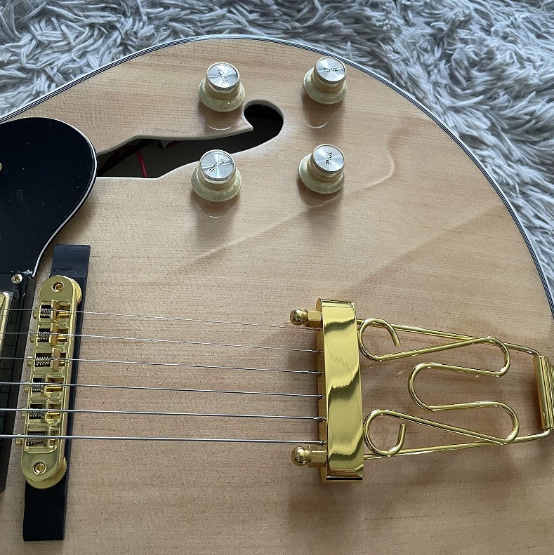 Custom Byrdland Electric Guitar Nature H-H Pickups Jazz 596mm Gold Hardware