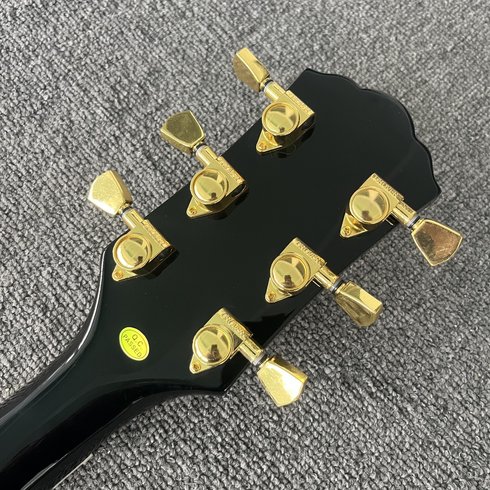 ZUWEI Semi-Hollow Electric Guitar H-H Pickups Black Finish Gold HW Cutaway