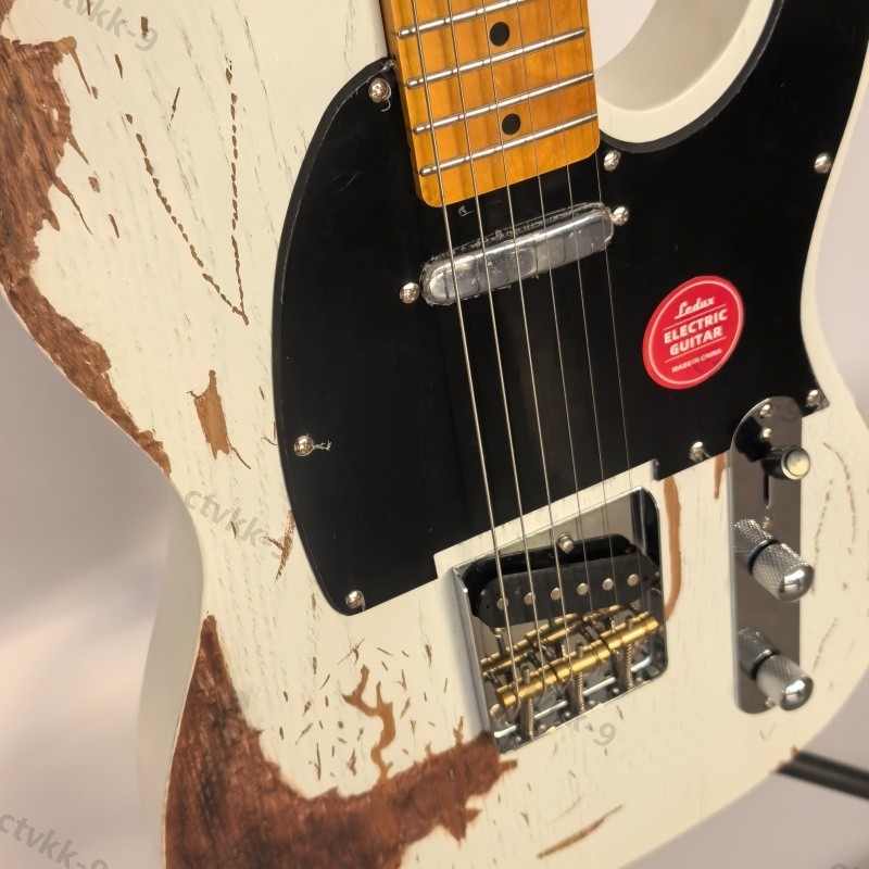 Heavy Aged Solid Body Electric Guitar Bone Nut Alder Body Stainless Rounded Fret