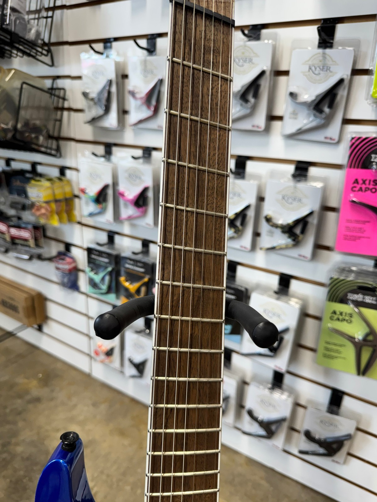 Jackson X Series Soloist SLAT7 7 String Fan Fret Electric Guitar – Metallic Blue