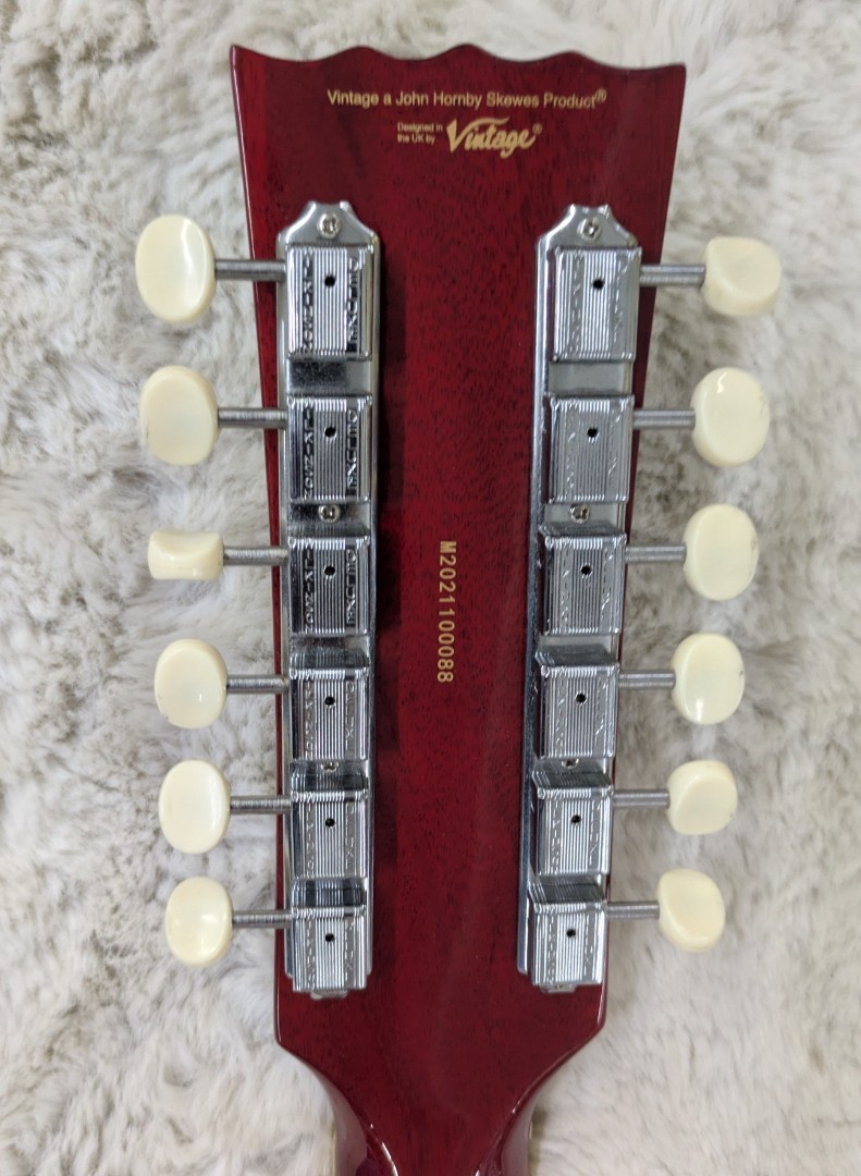 Vintage VSA500 ReIssued 12 String Electric Guitar ~ Cherry Red – B-Stock