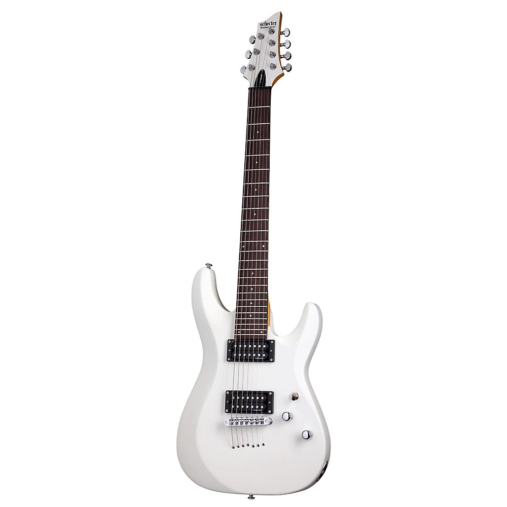 Schecter Guitar Research C-7 Deluxe Seven-String Electric Guitar Satin White