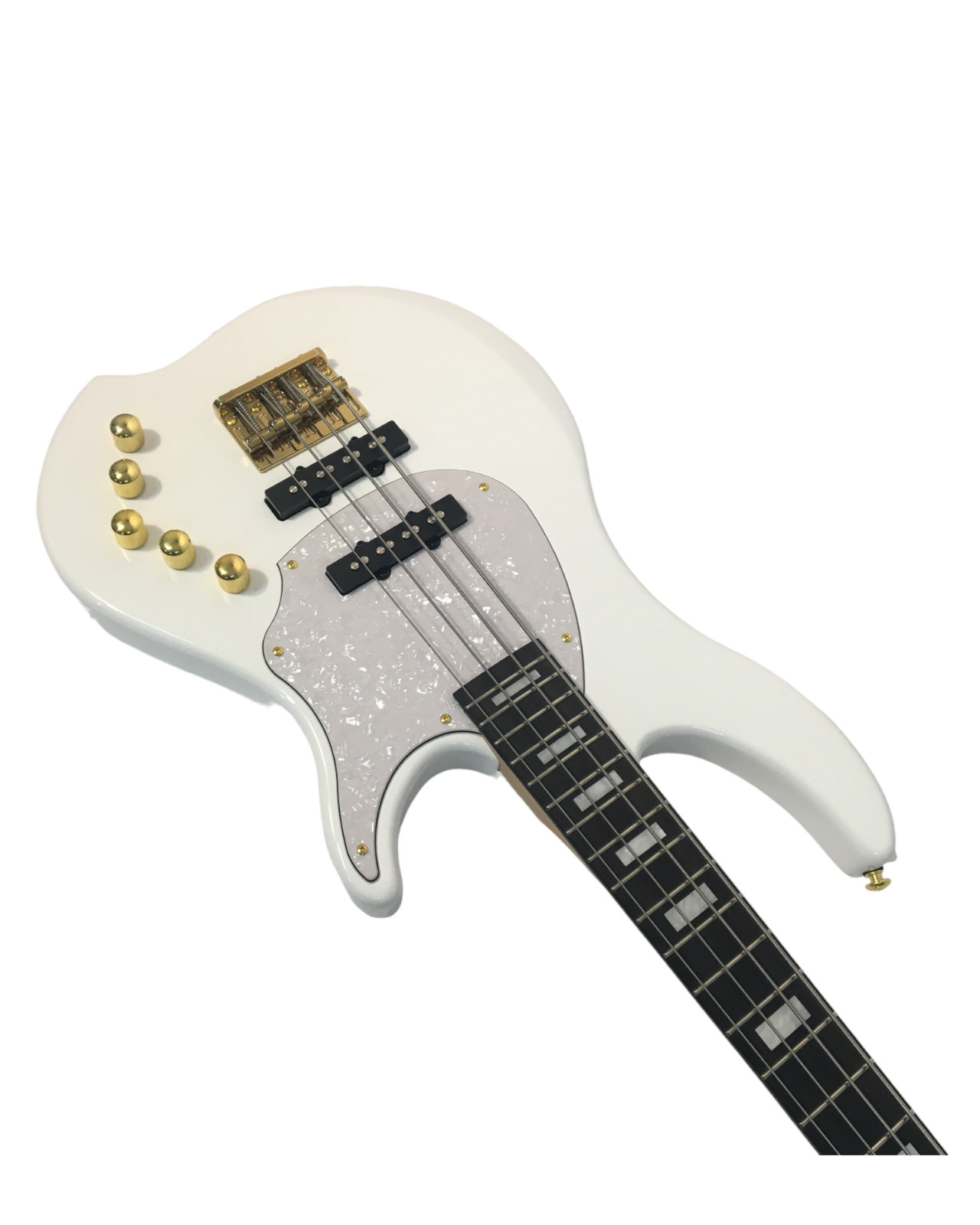 Haze Active Single-Coil Solid Mahogany Hybrid Electric Bass Guitar – HYBRID4PWH