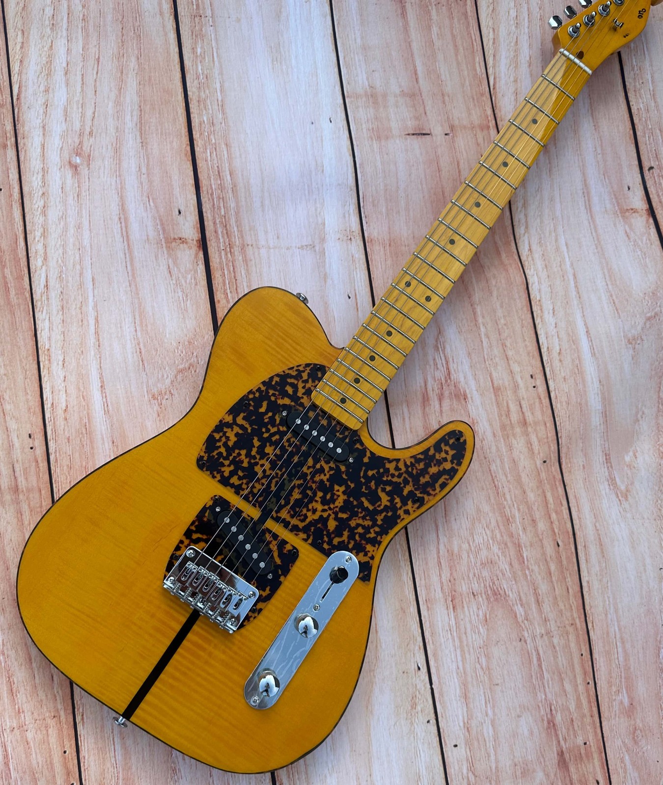 Orange Mad Cat TL Electric Guitar Flame Maple Top Basswood Body Chrome Hardware
