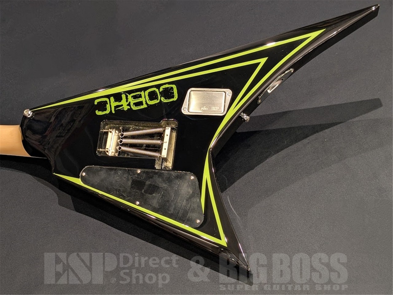 EDWARDS E-ALEXI GREENY Black with Lime Green Pinstripe & Skull