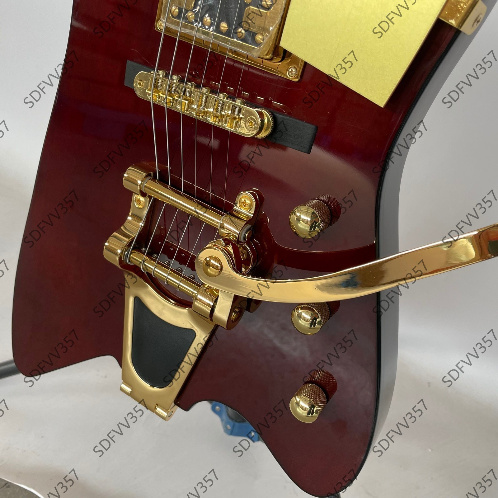 Vintage Style Electric Guitar Wine Red HH Pickups Gold Hardware Stainless Frets