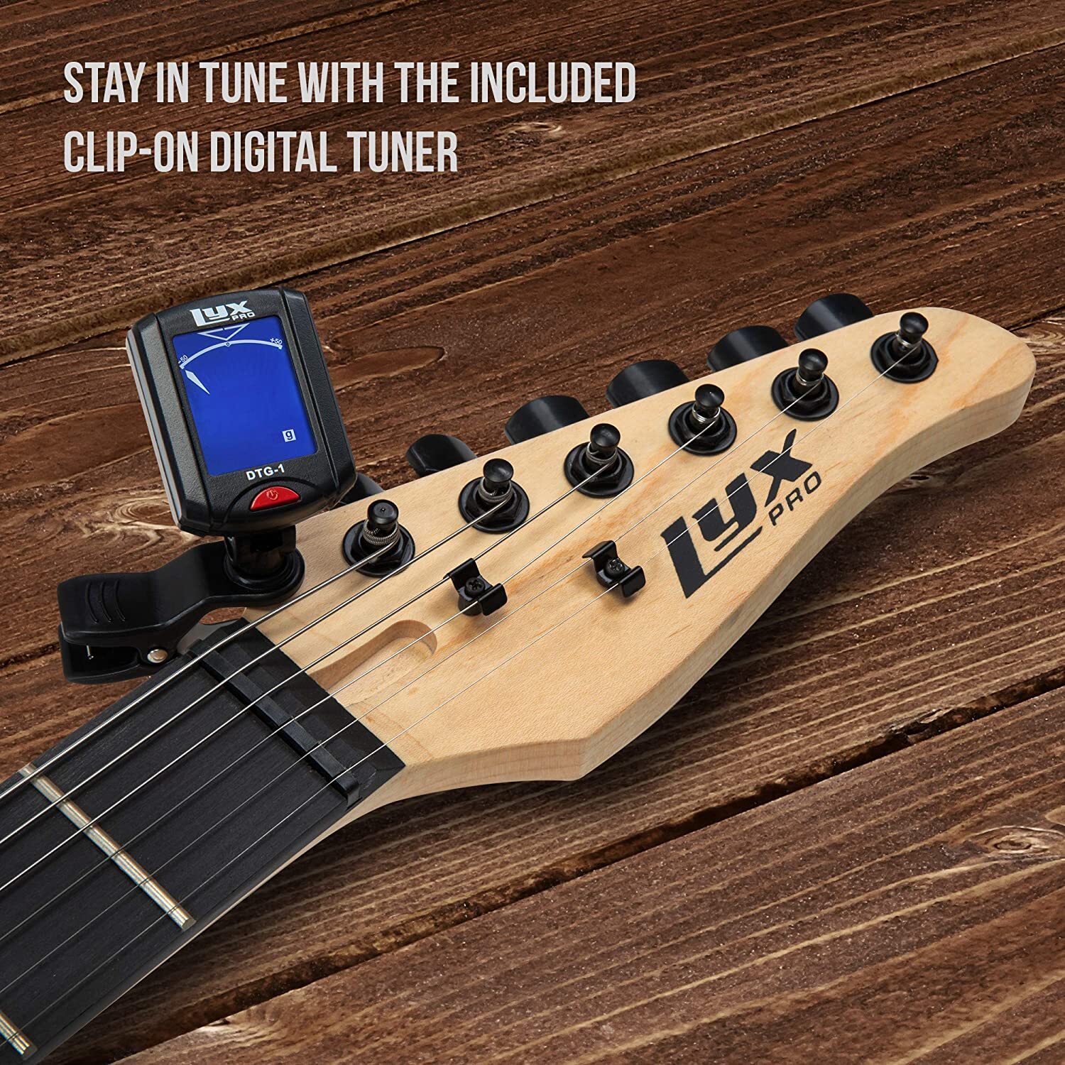 LyxPro Beginner 39” Electric Guitar & Electric Guitar Accessories – Natural