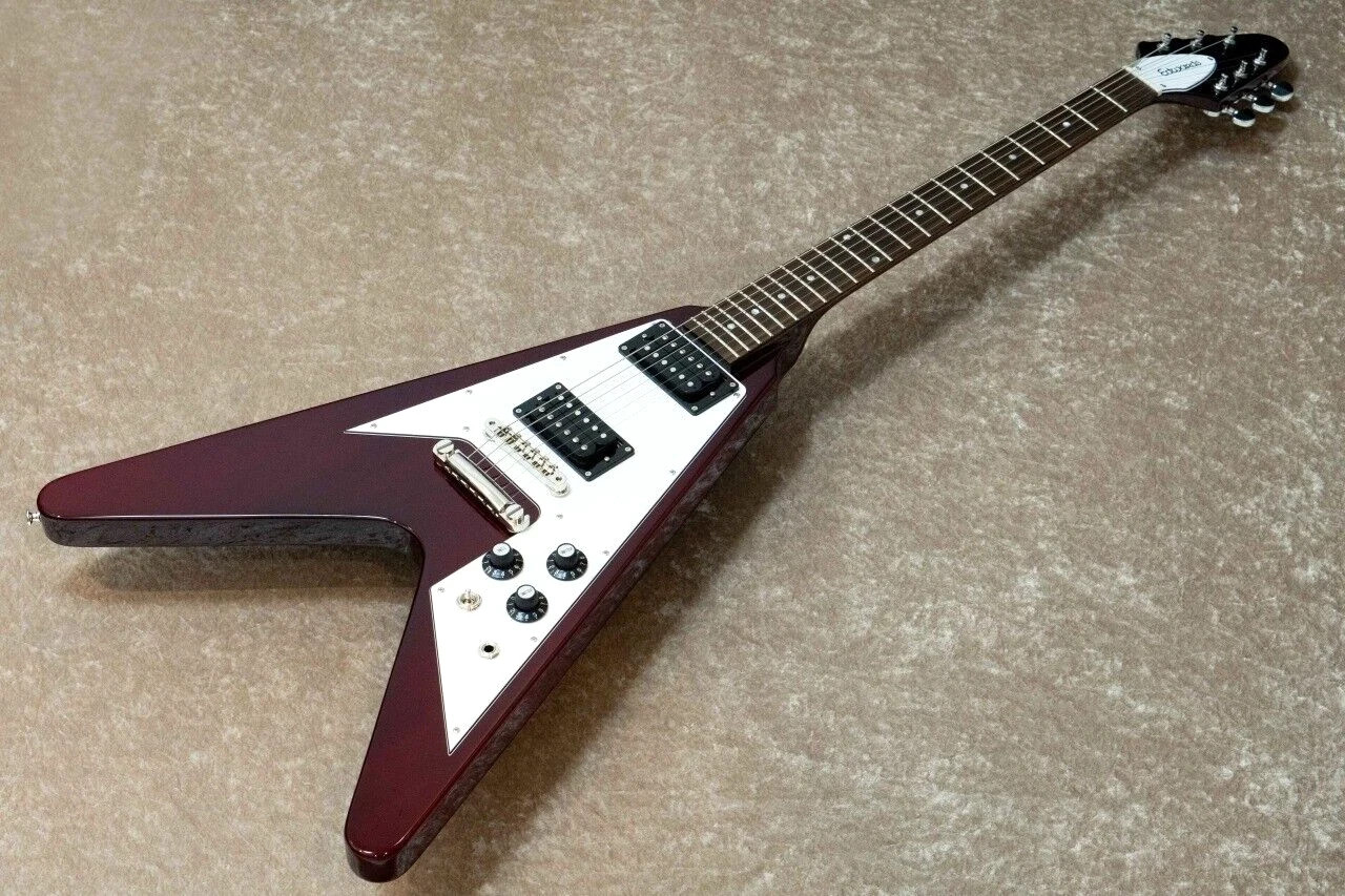 EDWARDS E-FV-LTD CH Flying V-type Cherry Red Electric Guitar From Japan