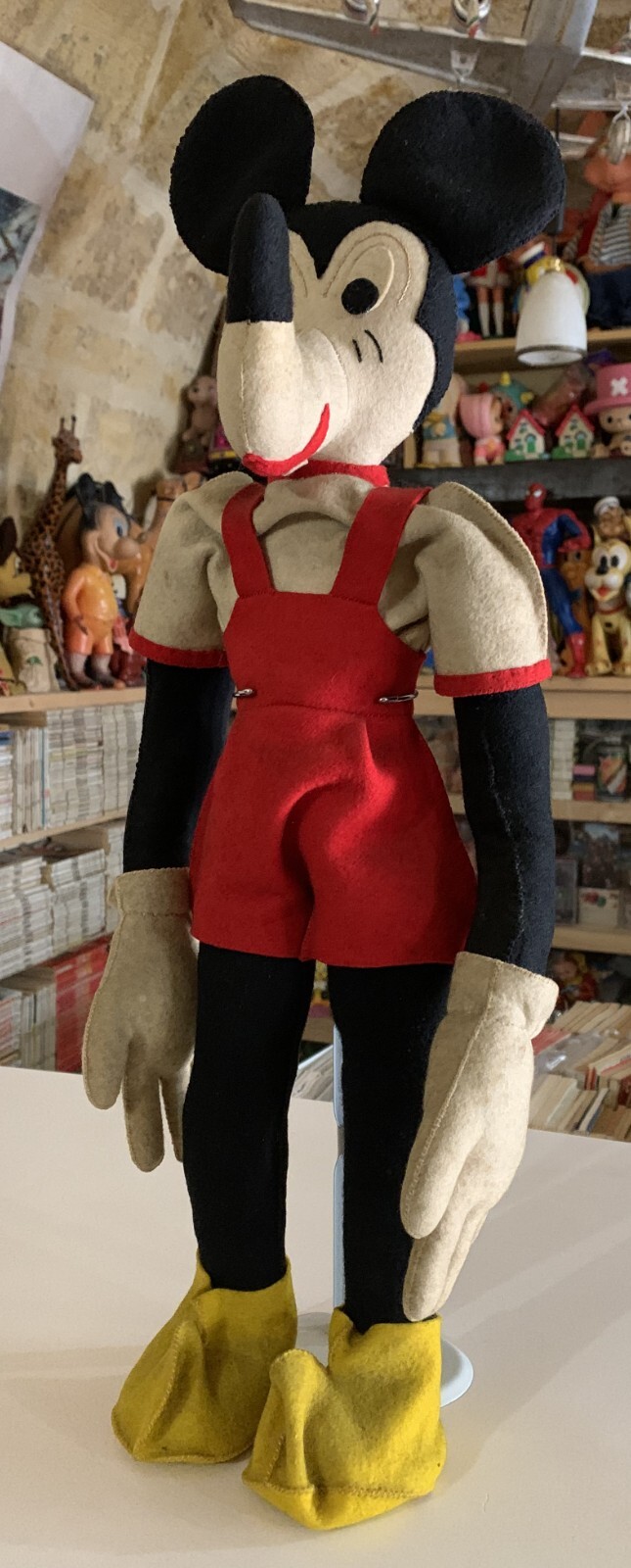 VINTAGE LARGE 22″ TOY DOLL FELT MICKEY MOUSE LENCI PANNOLENCI CRESBA LARS DISNEY