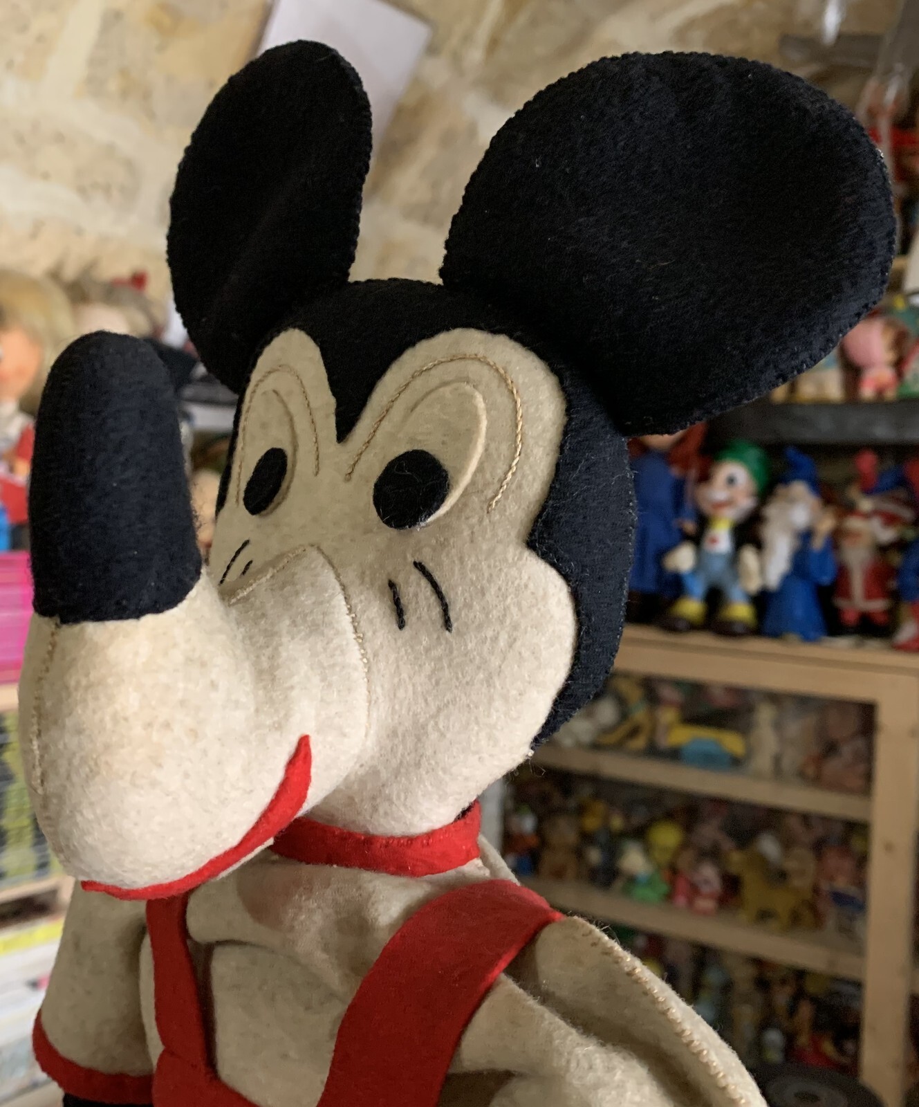 VINTAGE LARGE 22″ TOY DOLL FELT MICKEY MOUSE LENCI PANNOLENCI CRESBA LARS DISNEY