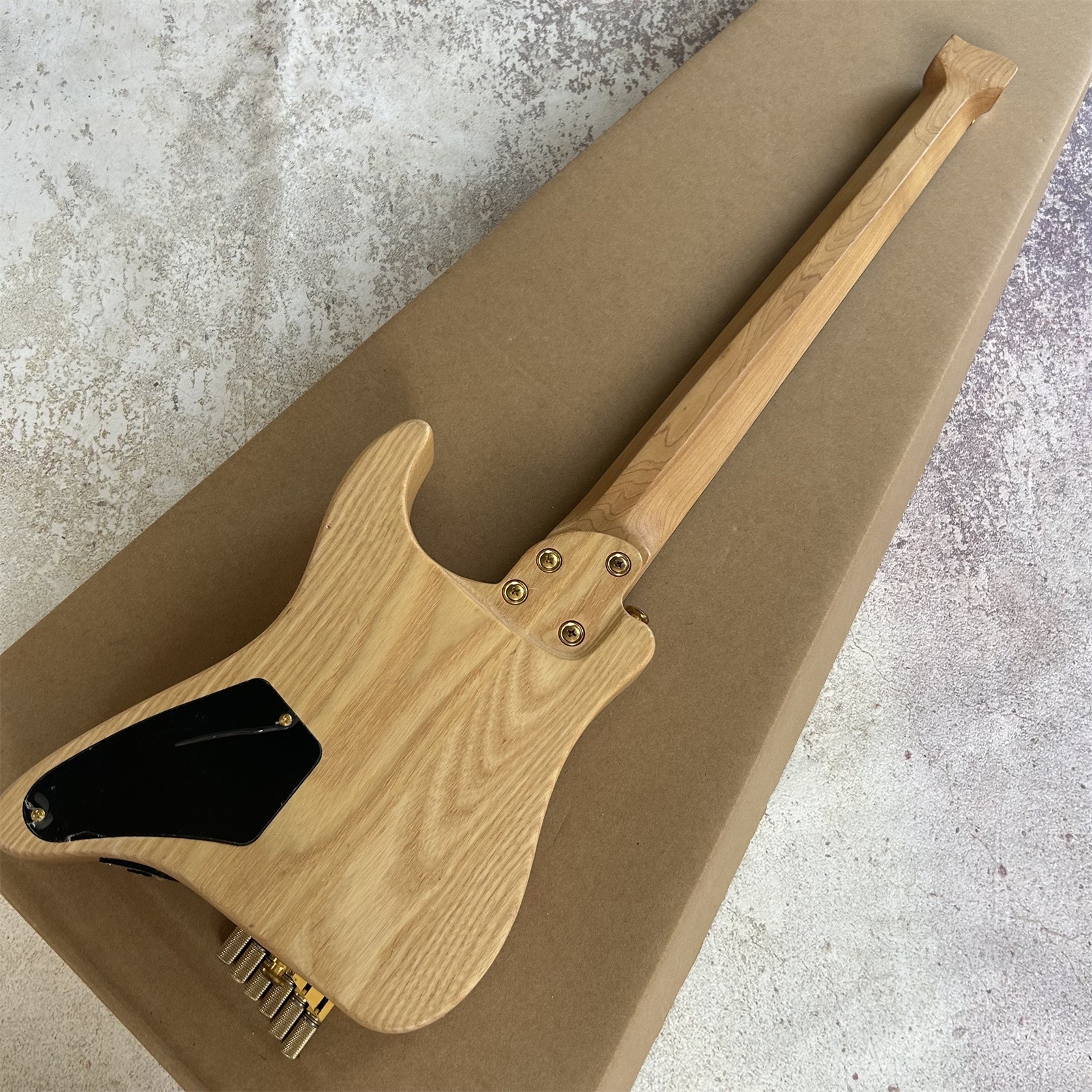 Portable Headless High End Solid Body Log Color Electric Guitar 24 Frets