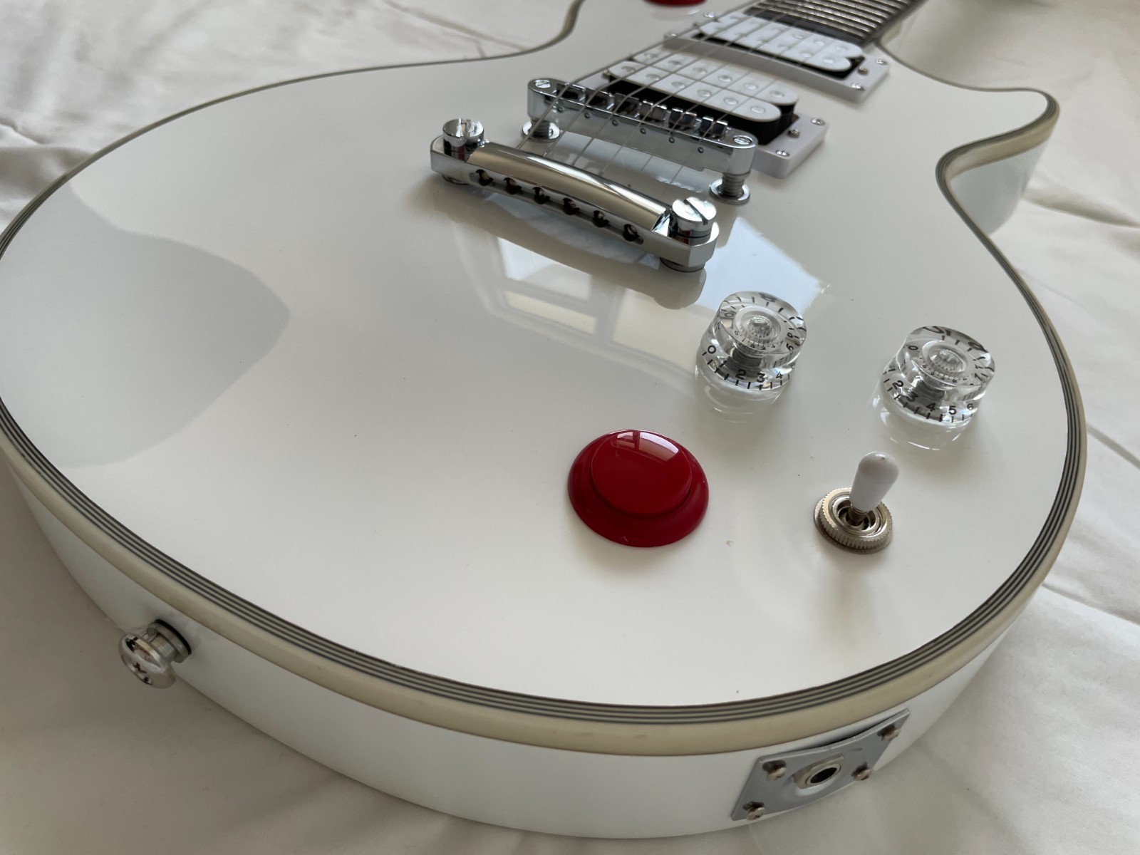 Lvybest Kill Switch Buckethead Style Electric Guitar 24 Frets Alpine White