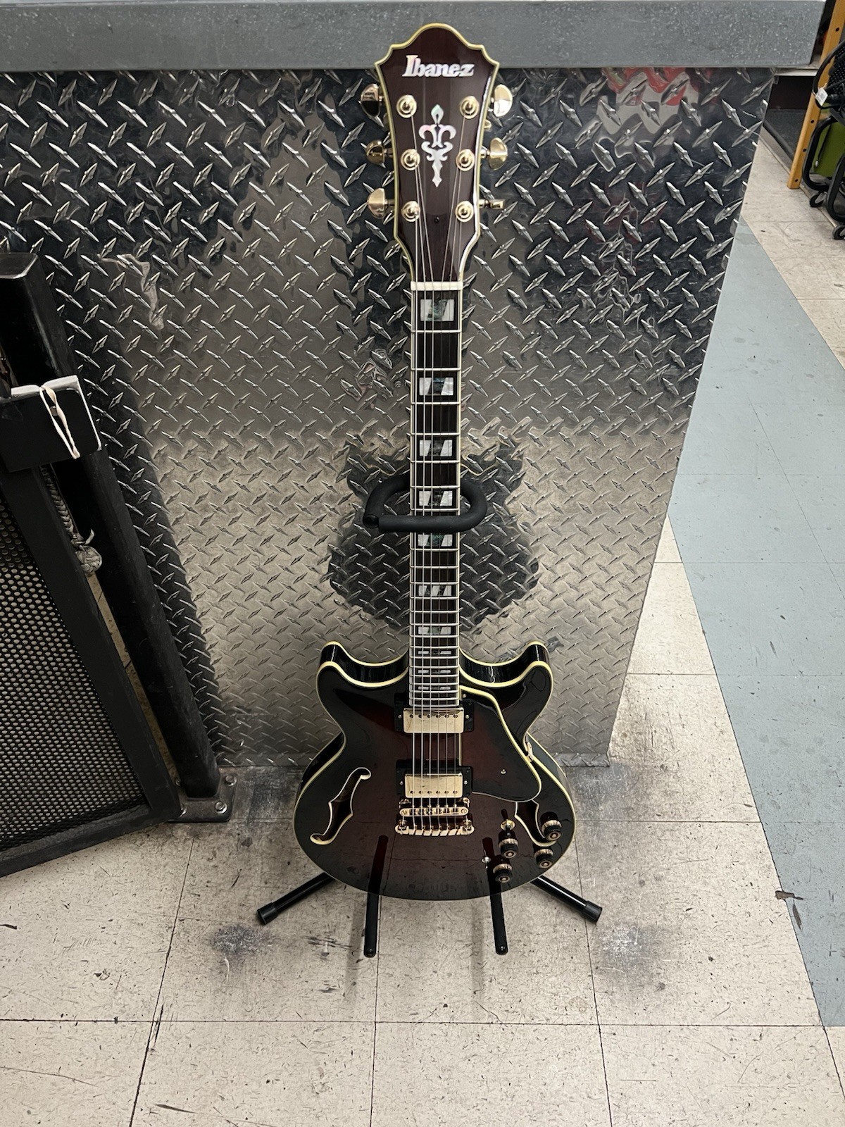 Ibanez Artstar Dark Brown Sunburst Hollow Body Electric Guitar AM153QA-DBS 5B-01
