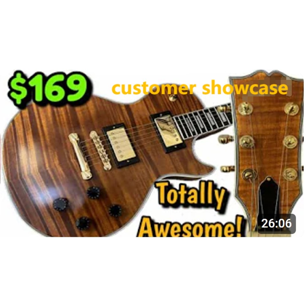 Unfinished DIY Electric Guitar Kits GD Archtop Binding Flame Maple Top FREE SHIP