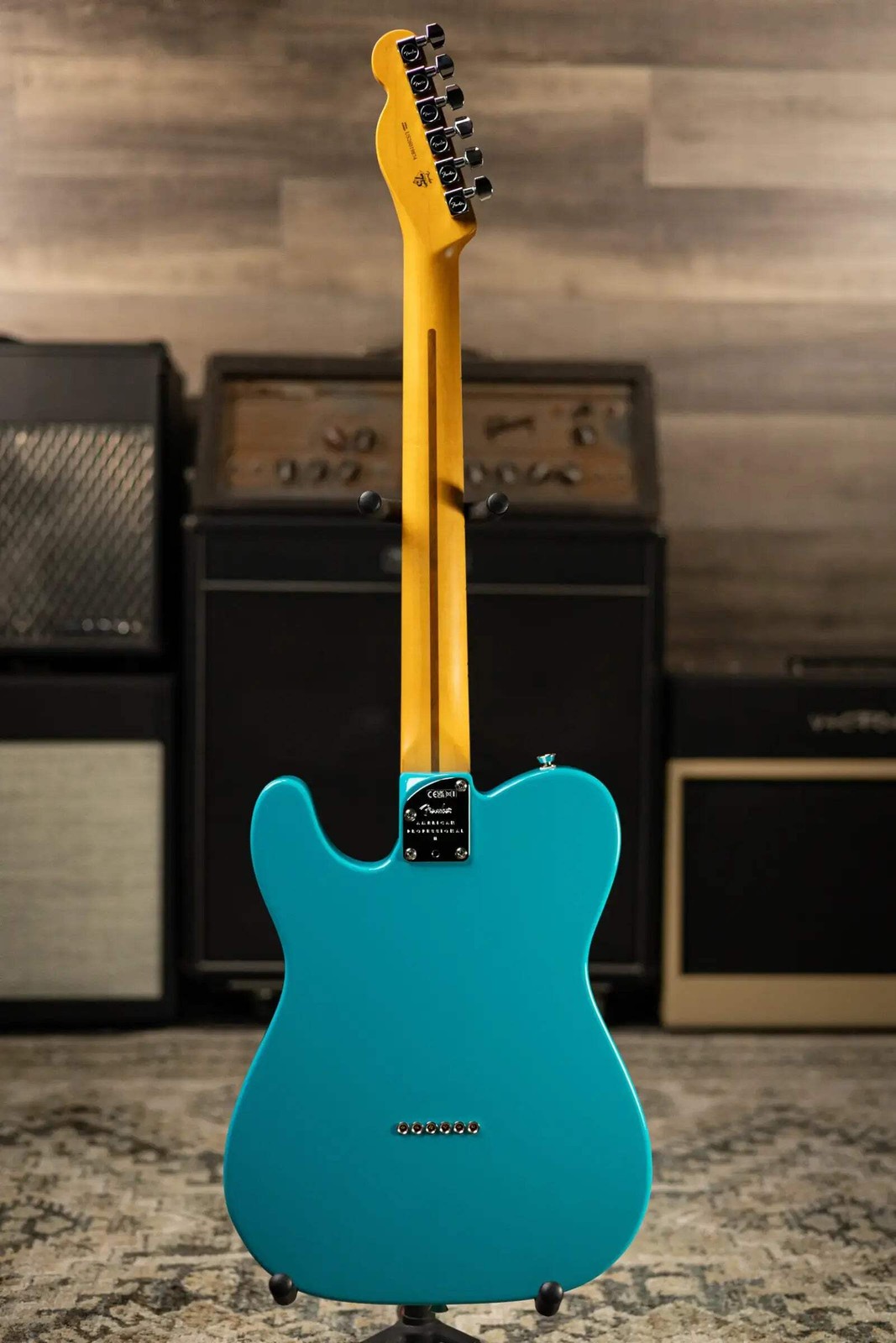 Fender American Professional II Telecaster Electric Guitar – Miami Blue with Har