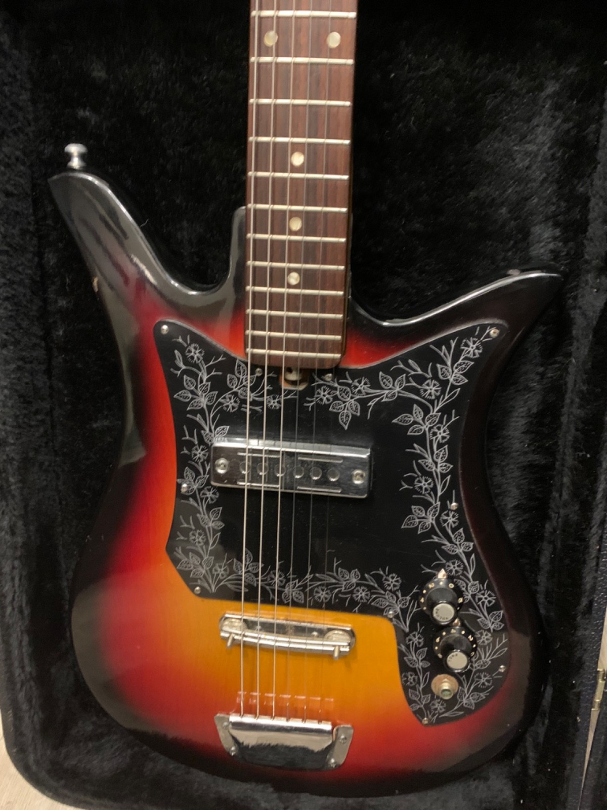 Teisco 1960s Vintage Electric Guitar Made In Japan With Case