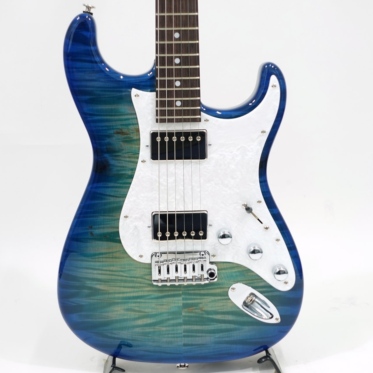 Momose MC1-HH FT Flame Tochi R Blue-Burst Used Electric Guitar